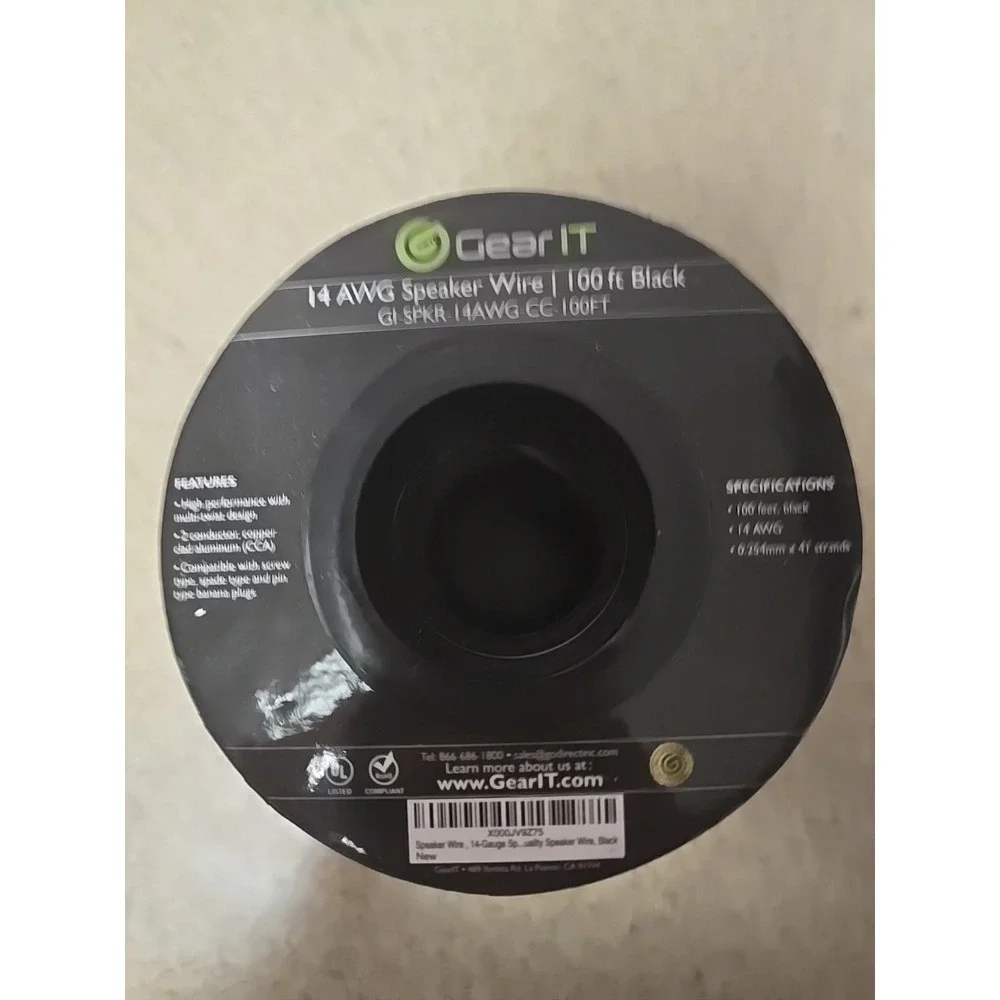 Gear It 14 Awg Speaker Wire 100 Fr Blk